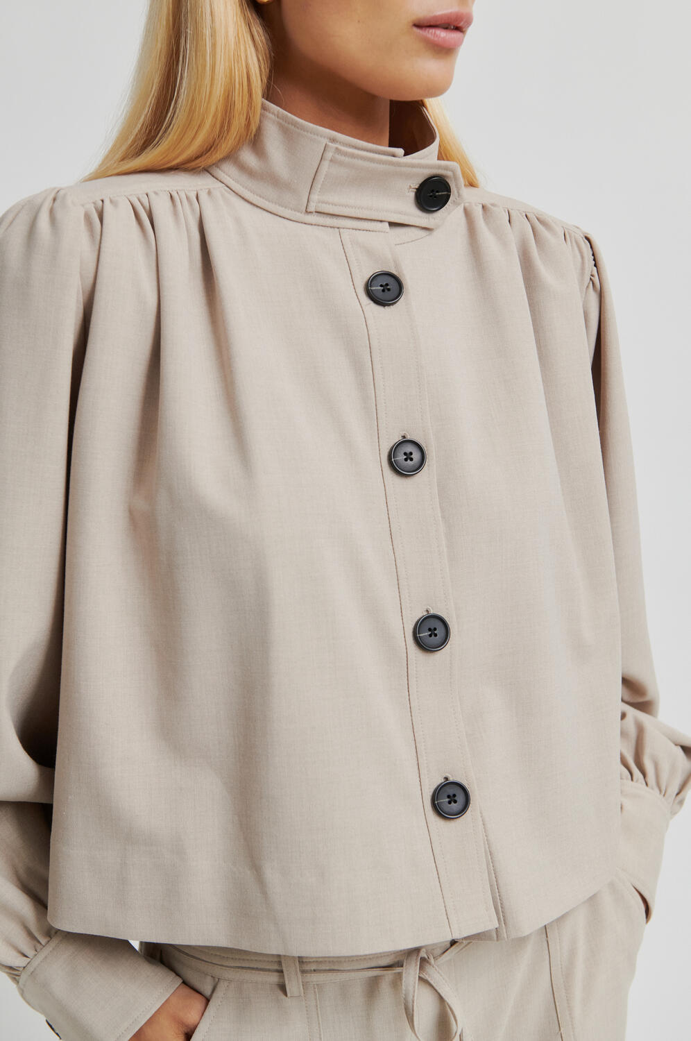 Zoie jakke - Light Beige Melange