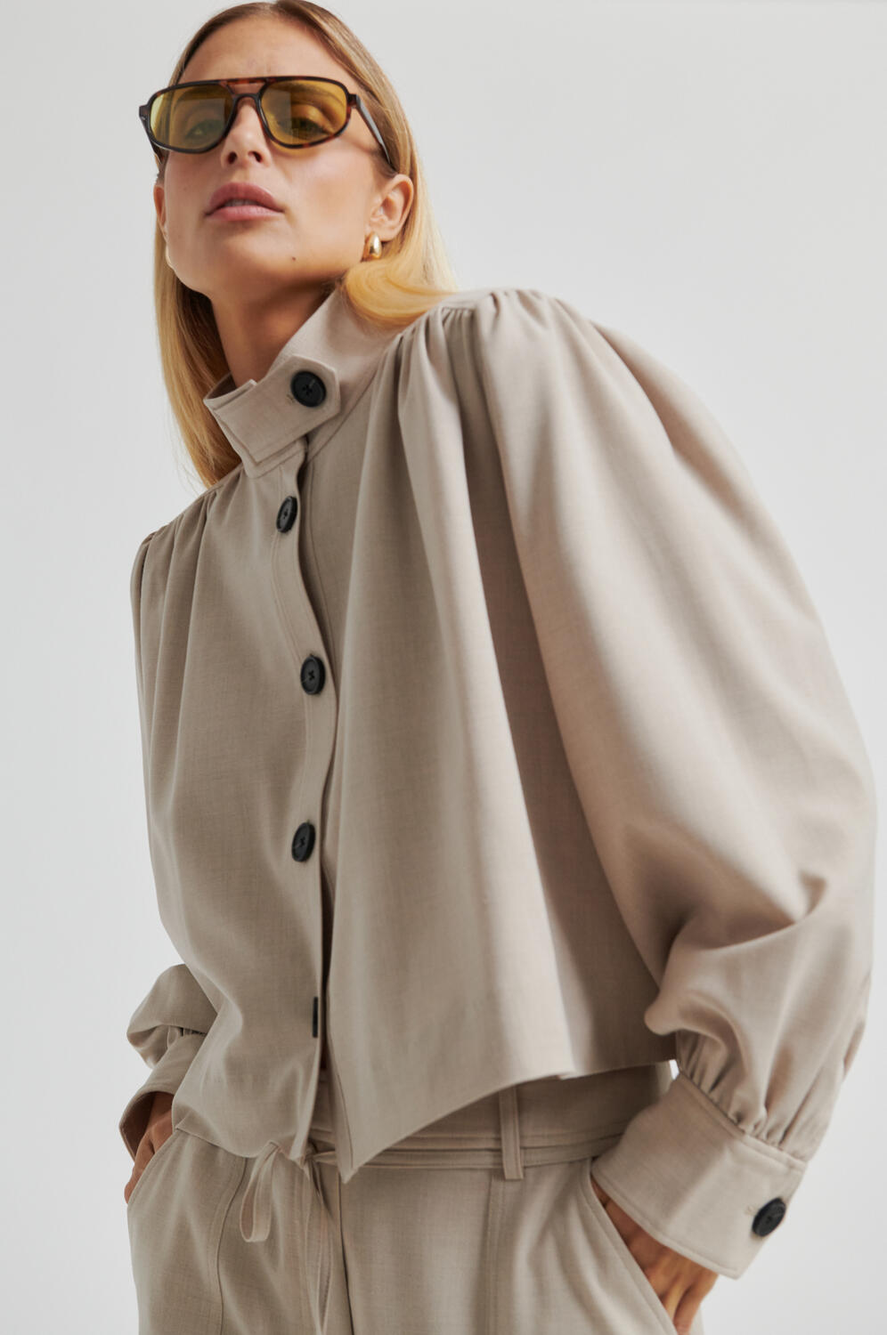 Zoie jakke - Light Beige Melange