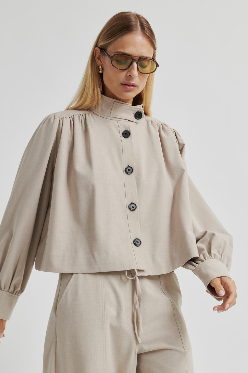 Zoie jakke - Light Beige Melange