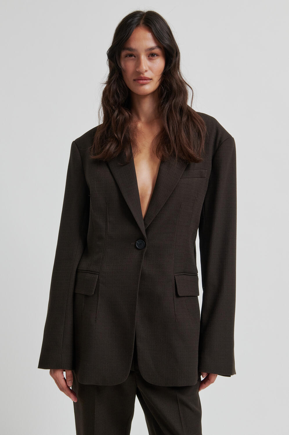 Sella Fitted blazer - Chocolate Torte