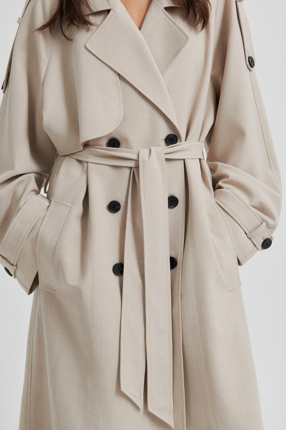Zoie trenchcoat - Light Beige Melange