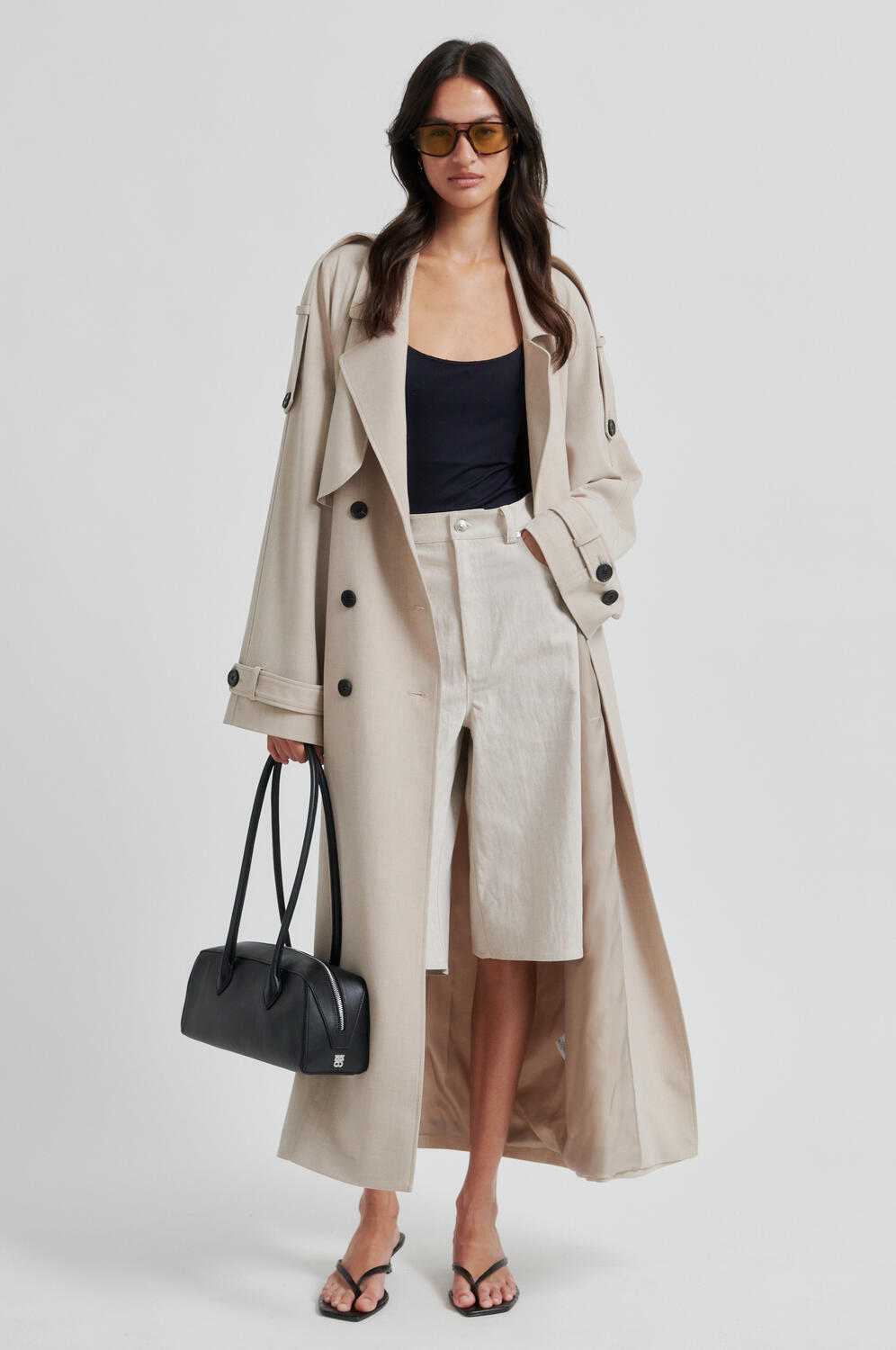 Zoie trenchcoat - Light Beige Melange