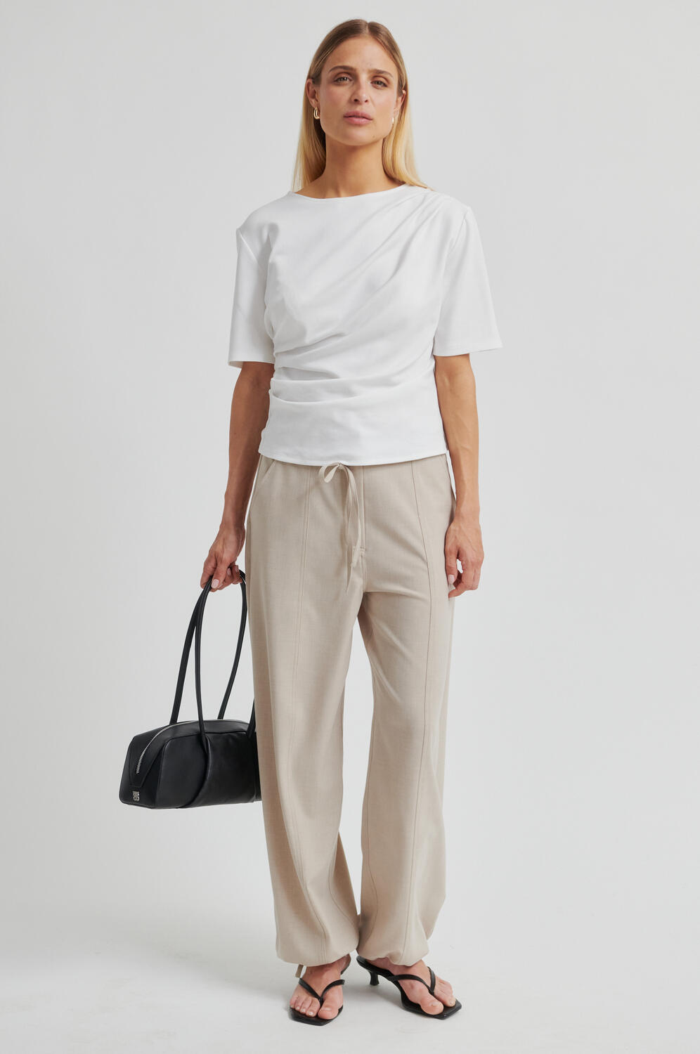 Ulina Drape t-shirt - hvid