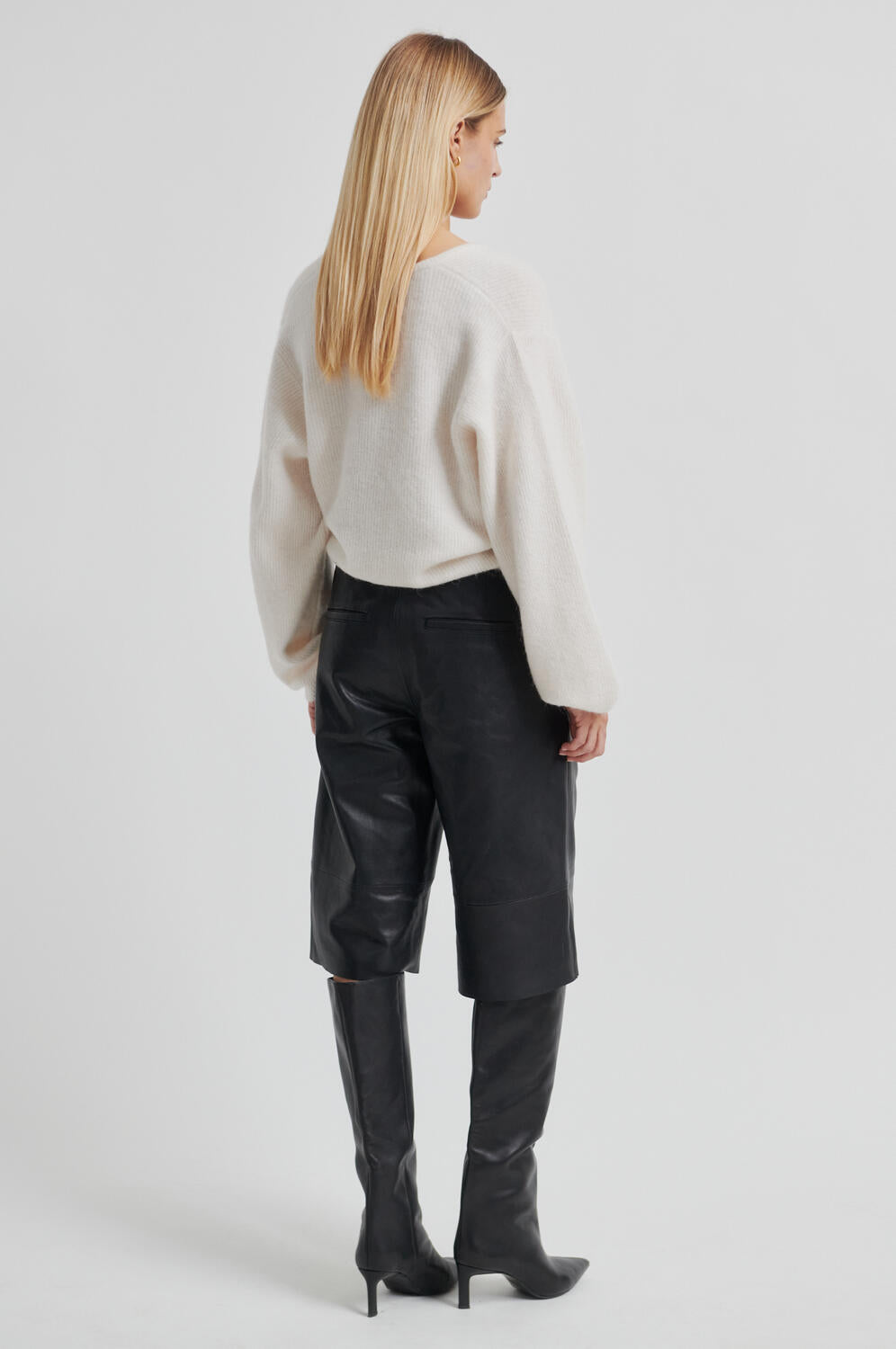 Gabby Wrap striktrøje - Soft Beige