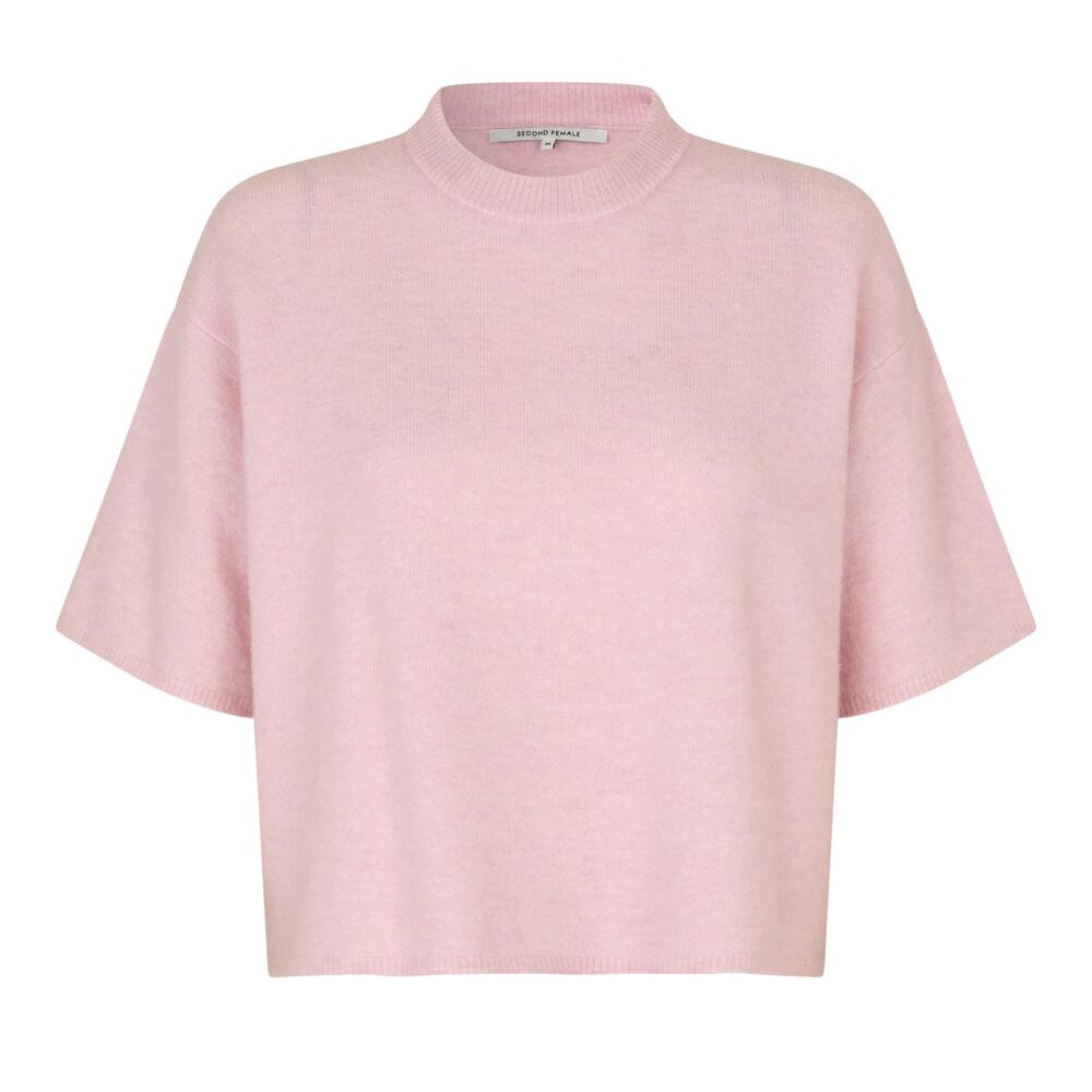 Gabby O-Neck kortærmet striktrøje - Pale Lilac