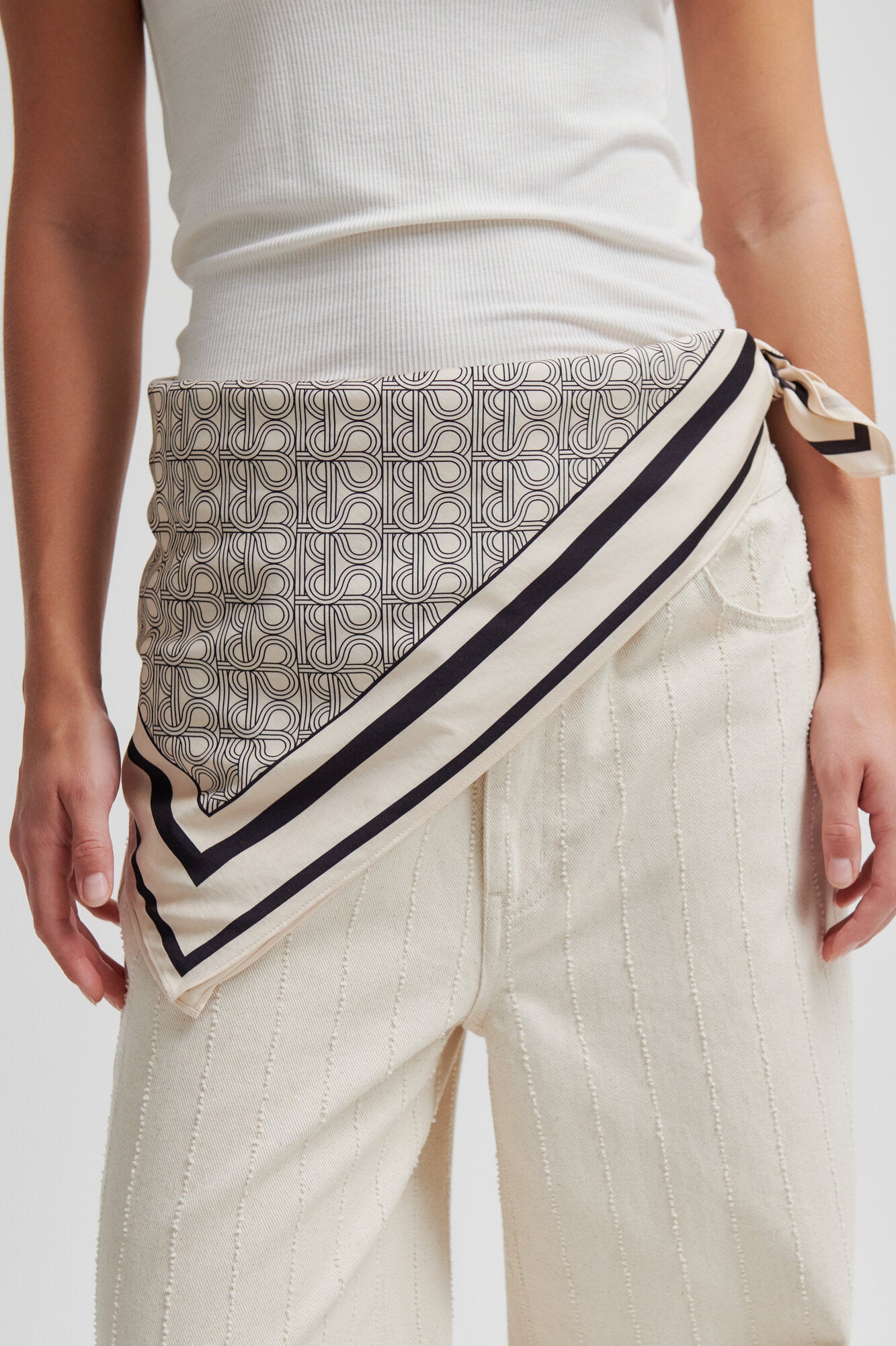 Monogram tørklæde - Whitecap Gray