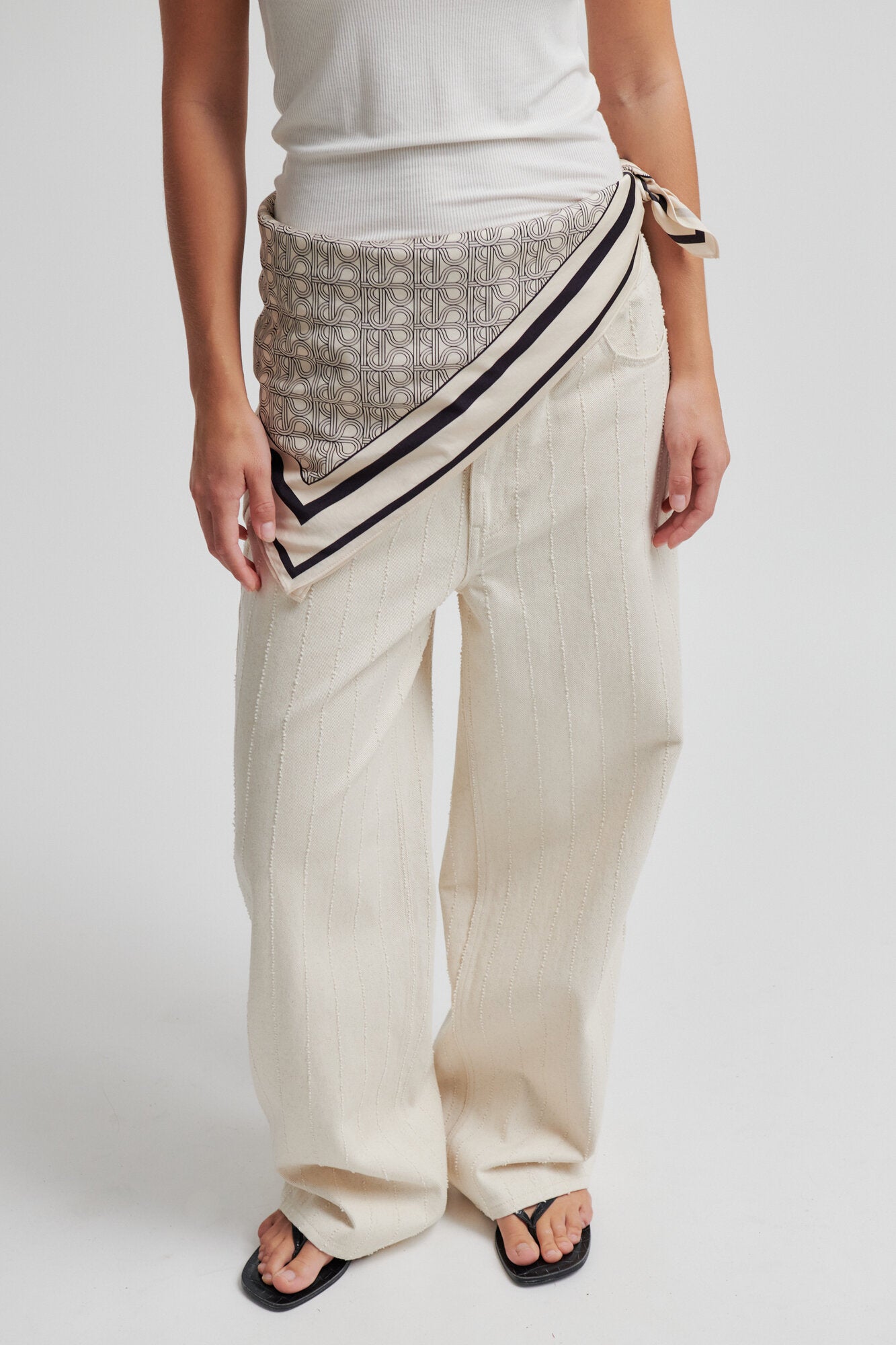 Monogram tørklæde - Whitecap Gray