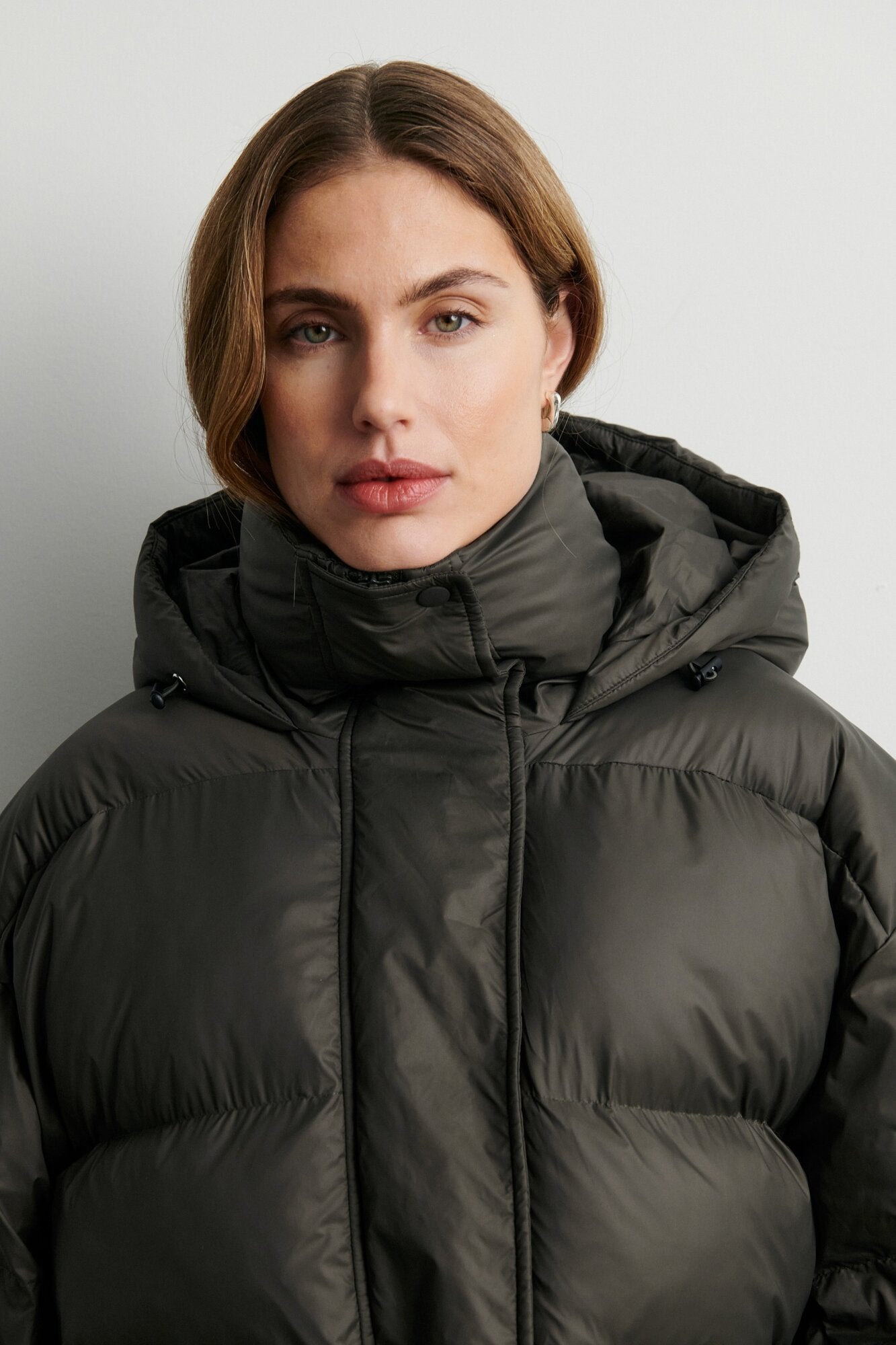 Riya Rib vinterjakke – Black Olive