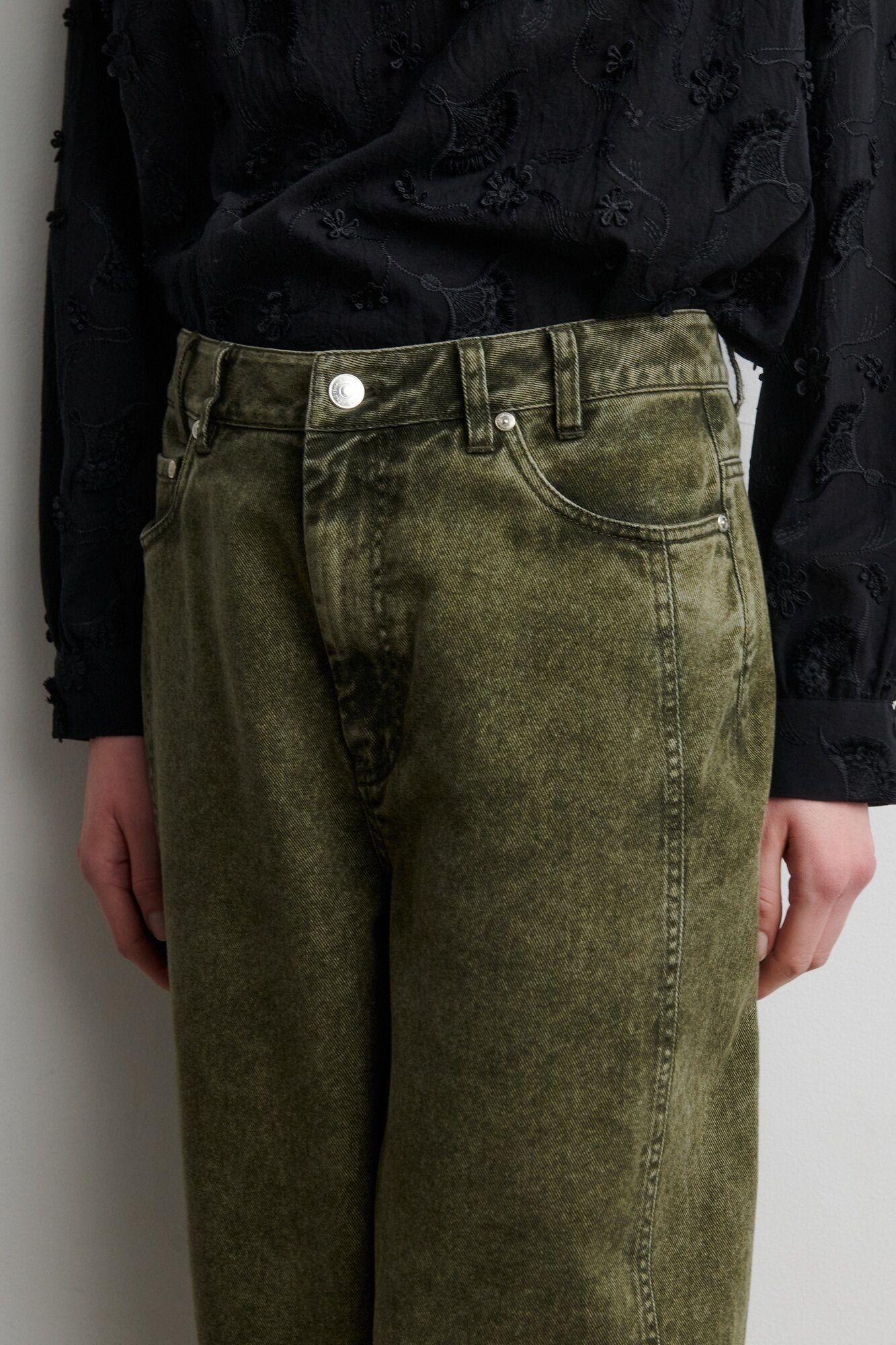 Jaye barrel jeans - Green Denim