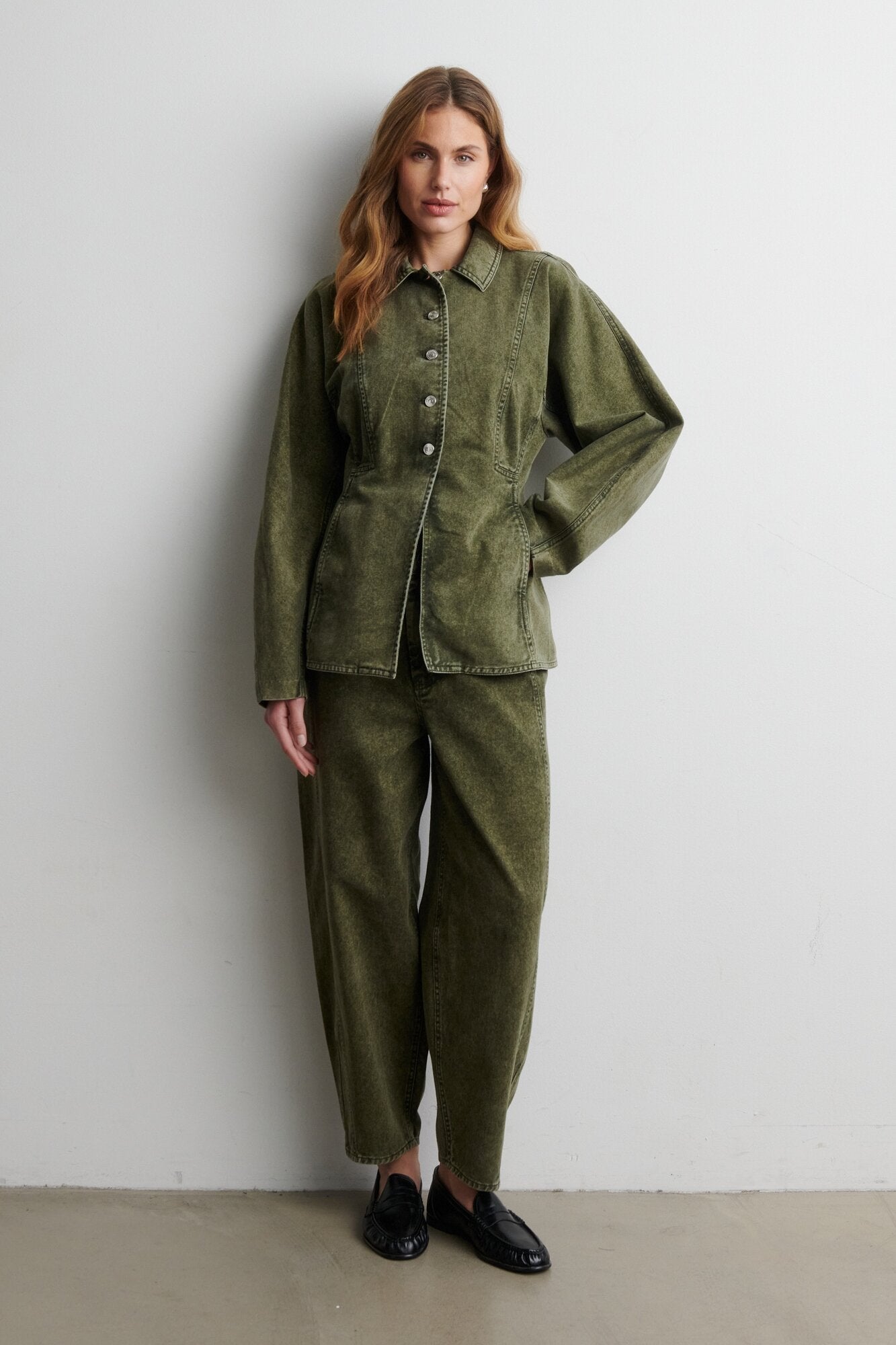 Jaye barrel jeans - Green Denim