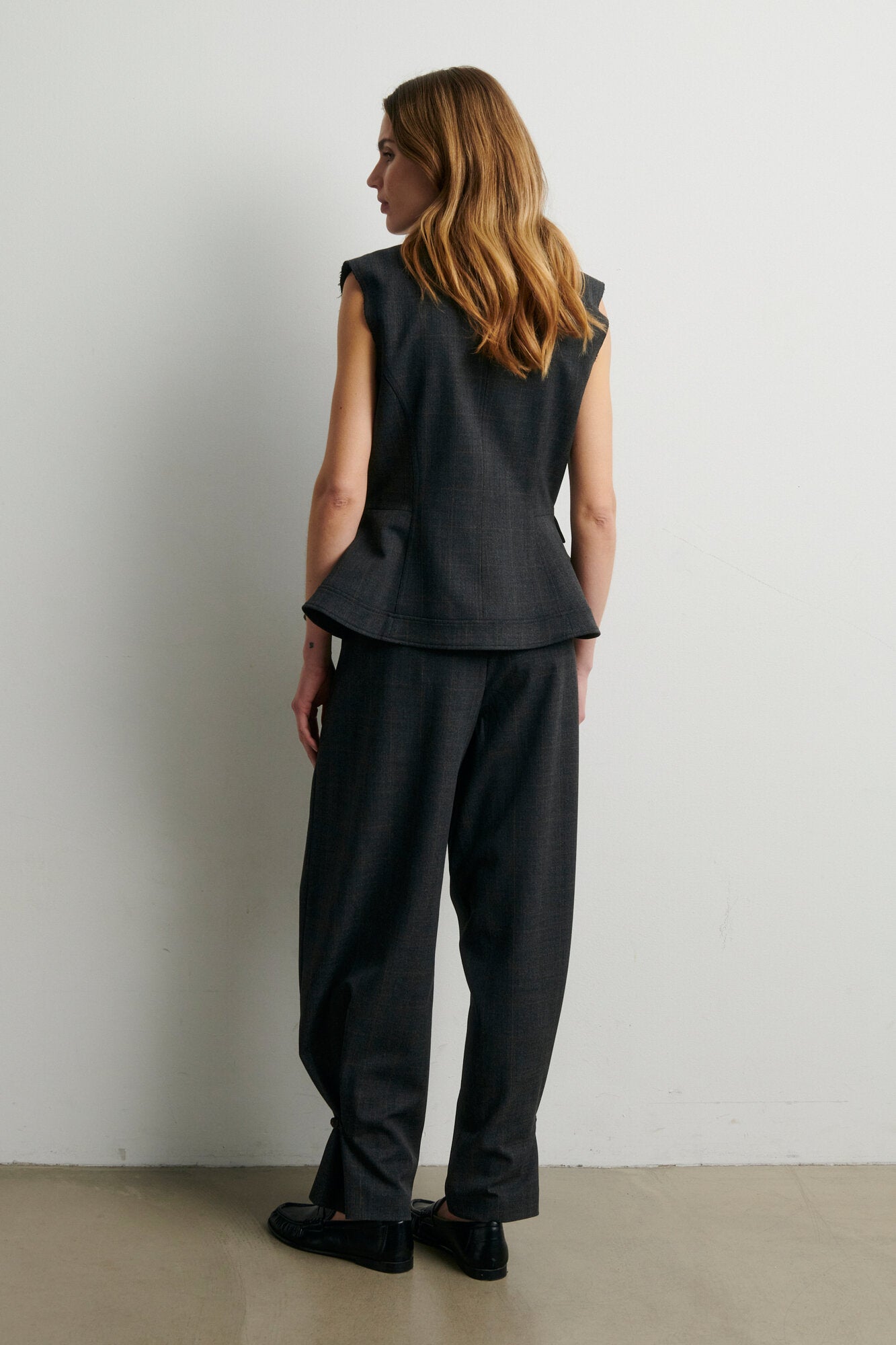 Anjou blazer vest - Dark Grey Melange