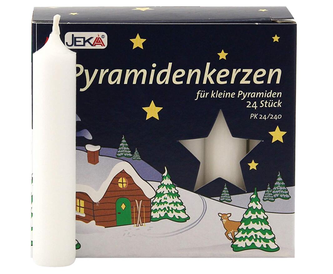 Pyramidelys, 24 stk. - Hvid