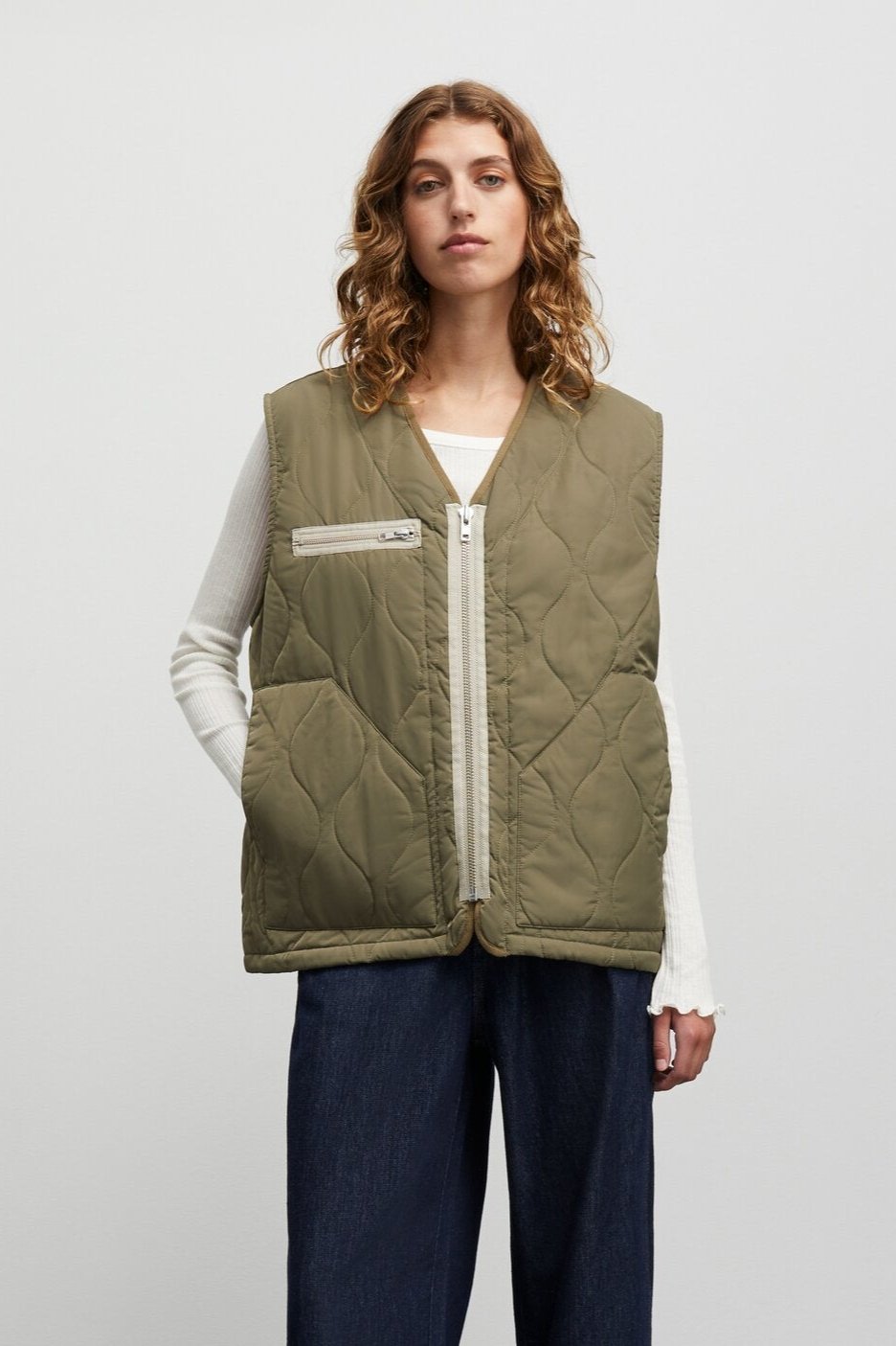 Poly Twill Ayla quiltet vest - Kalamata