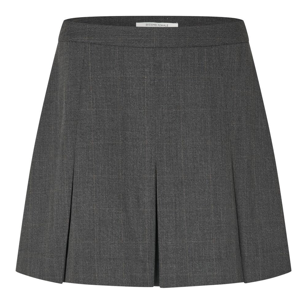 Anjou kort nederdel - Dark Grey Melange