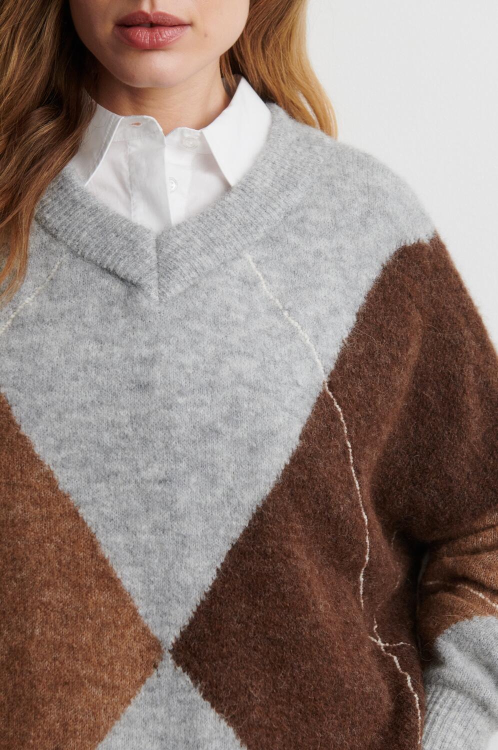 Forca V-Neck striktrøje - Light Grey Melange