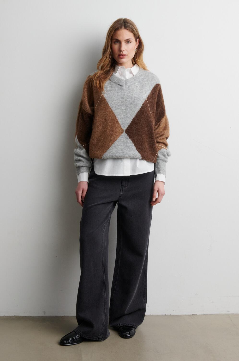 Forca V-Neck striktrøje - Light Grey Melange