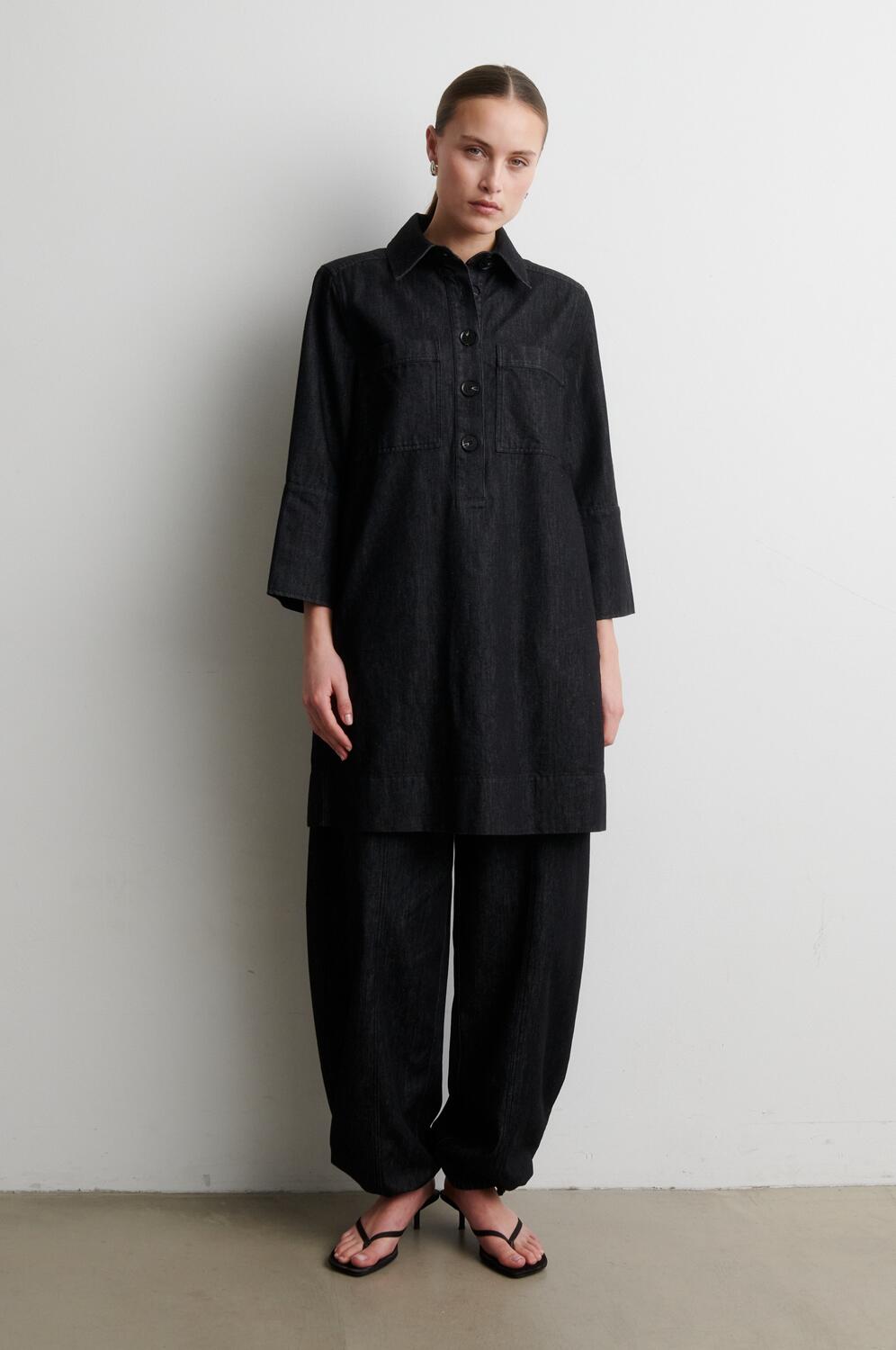Dera Denim cargobukser - sort