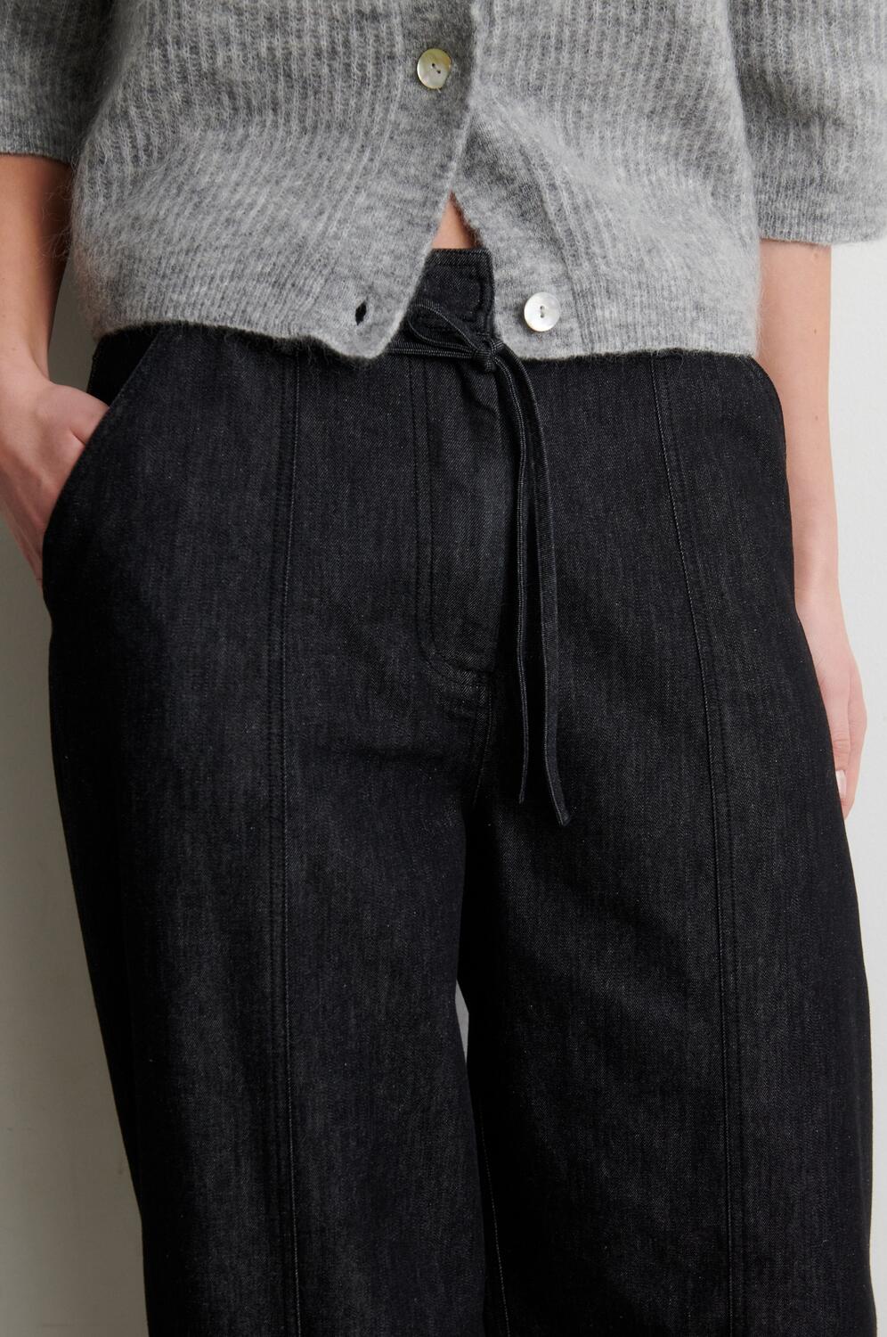 Dera Denim cargobukser - sort