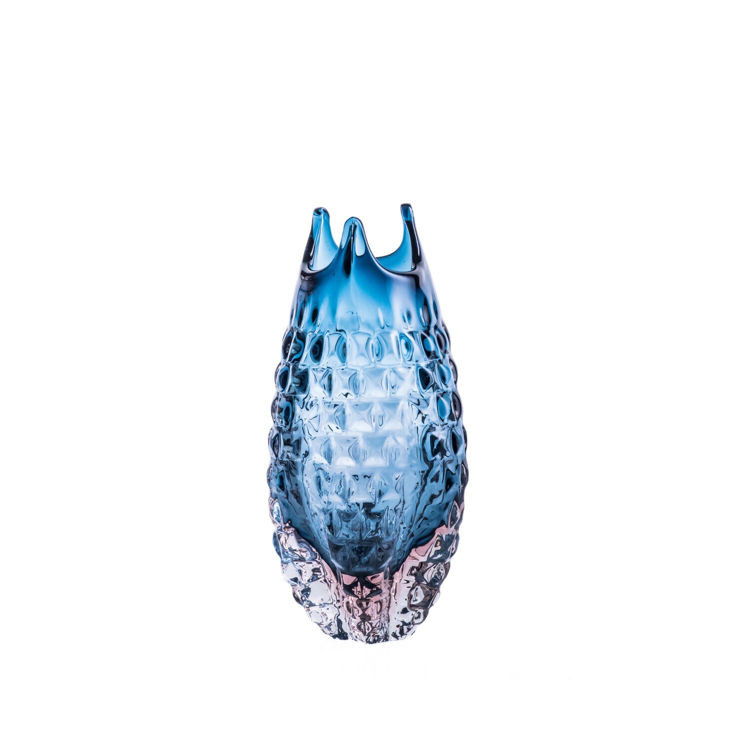 Lyngblomst vase, H25 cm – Blue Smoke/Rosa