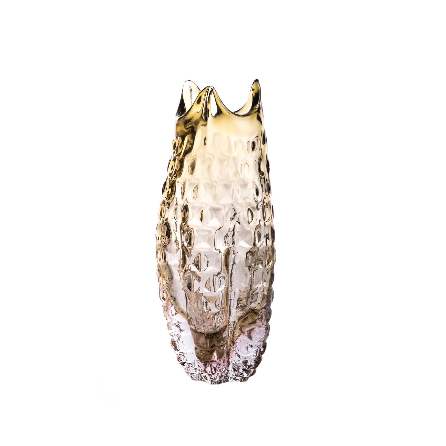 Lyngblomst vase, H30 cm – Champagne/Rosa