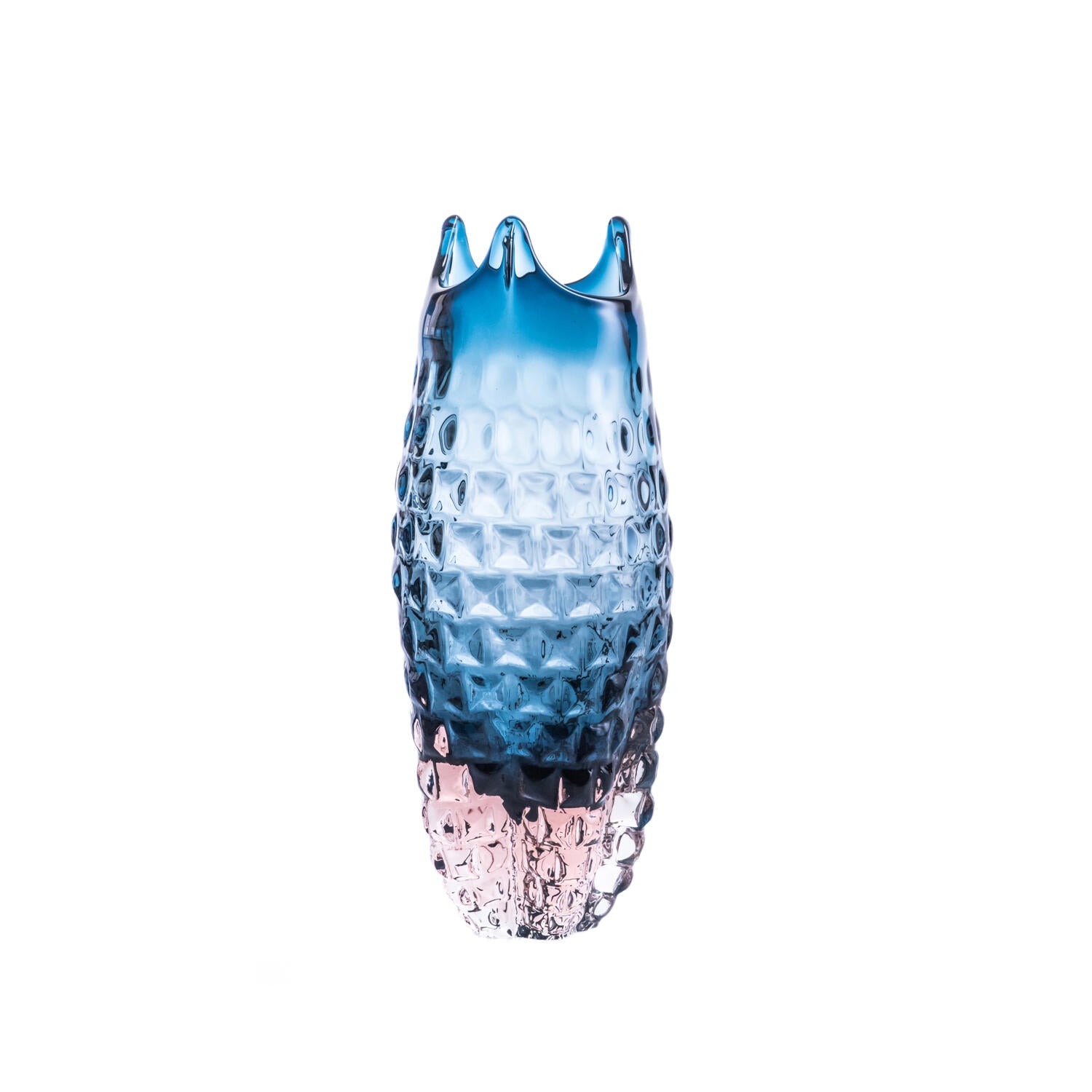 Lyngblomst vase, H30 cm – Blue Smoke/Rosa