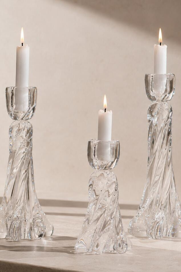 Tuva lysestage, H17 cm – Crystal
