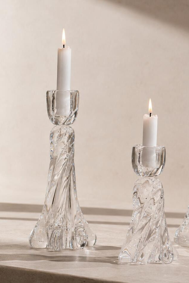 Tuva lysestage, H25 cm – Crystal