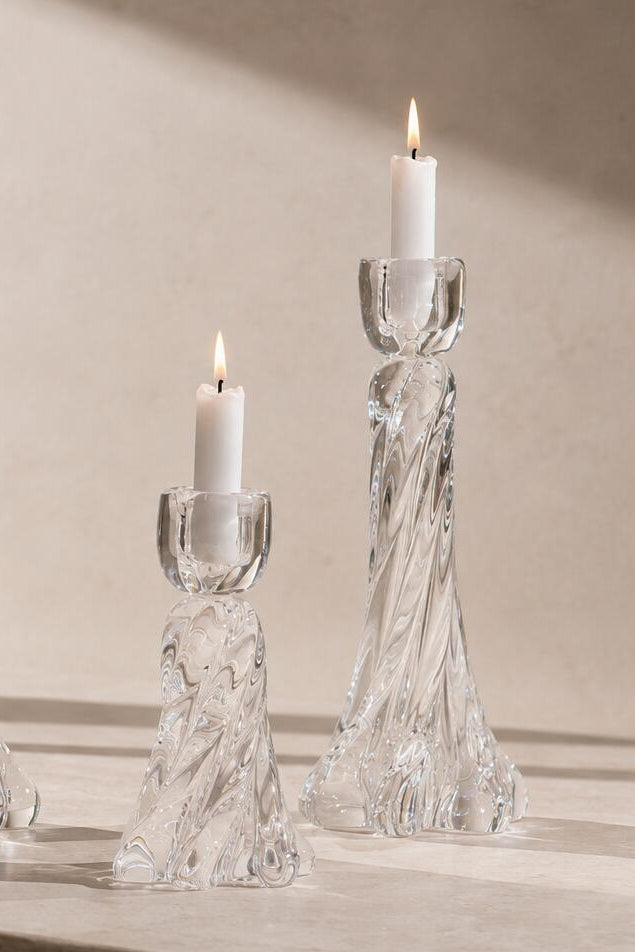 Tuva lysestage, H30 cm – Crystal