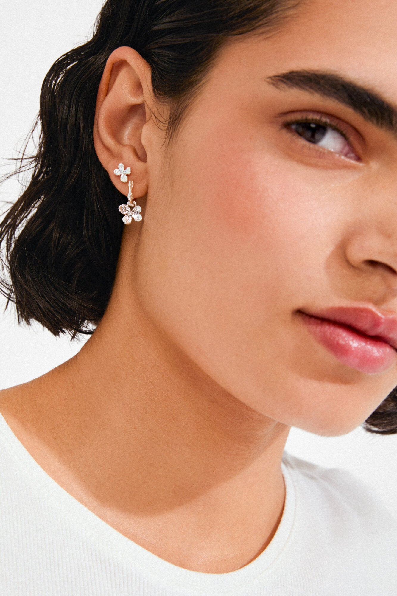 Ajani 2-i-1 sæt øreringe - sølvbelagt