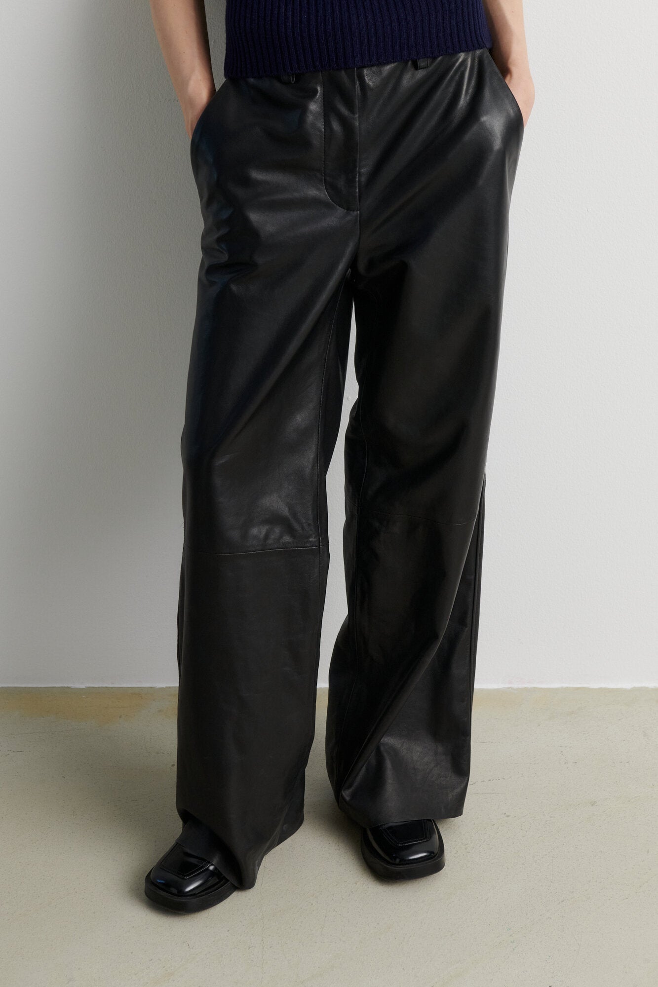 Letho Simple læderbukser – Black