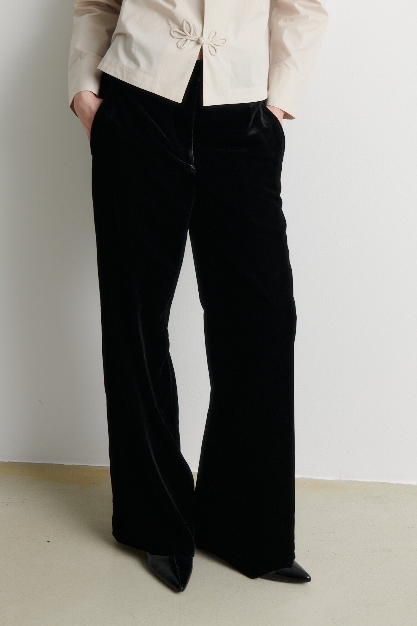 Velvetta Straight habitbukser – sort