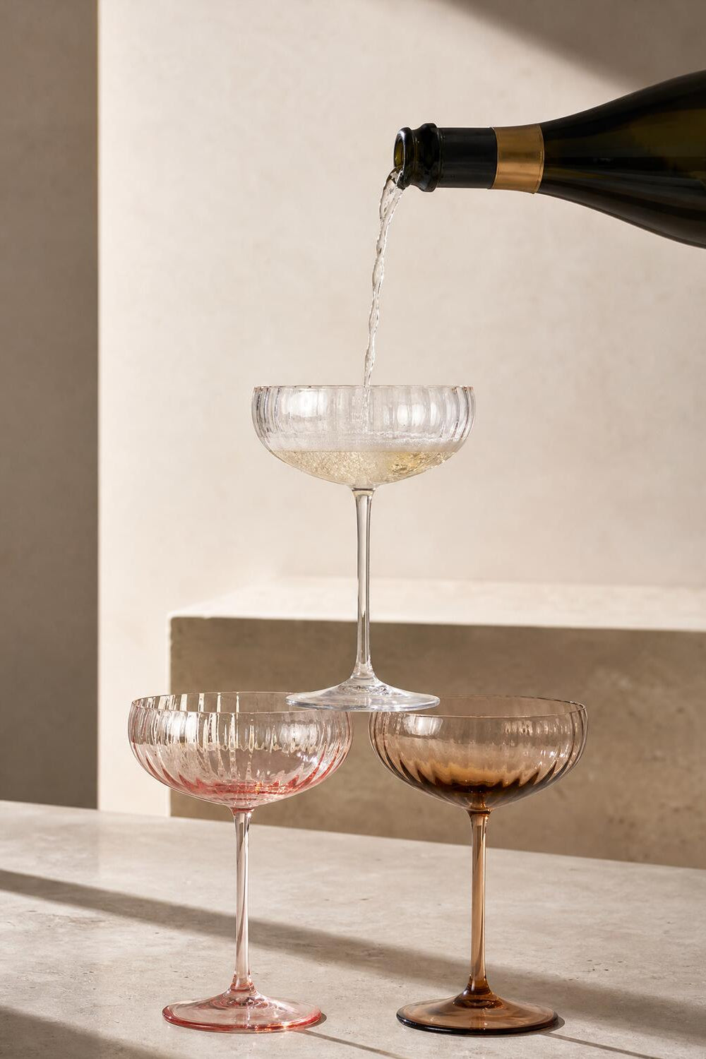 Lyon champagneskål, 280 ml. - rosa