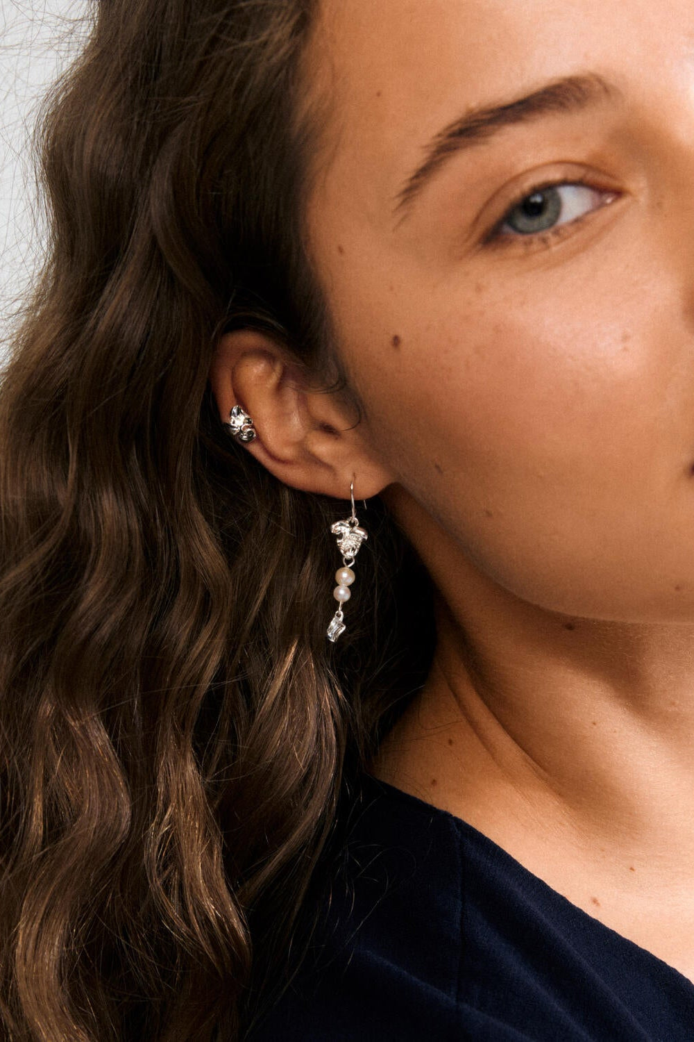 Luis 2-i-1 sæt øreringe - sølvbelagt