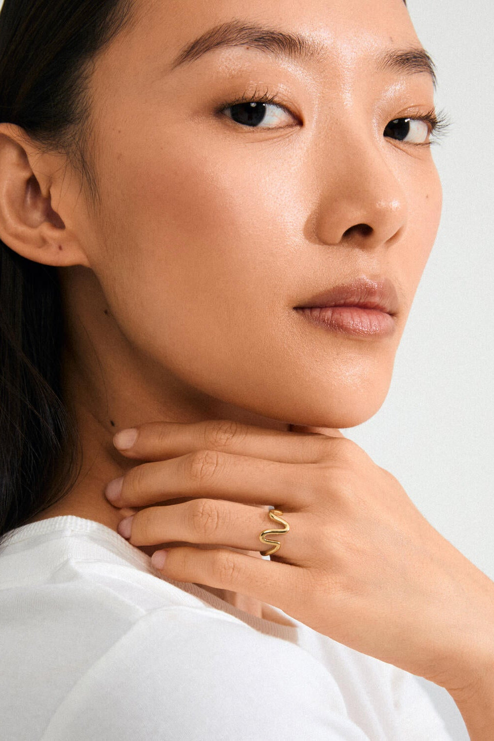 Lulu Wavy Stack ring - forgyldt