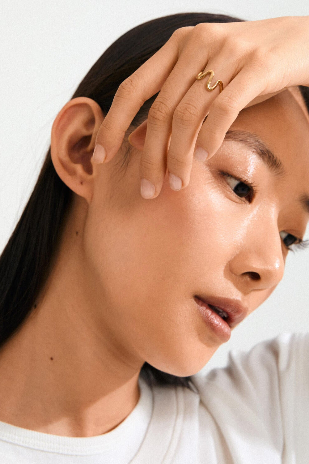 Lulu Wavy Stack ring - forgyldt