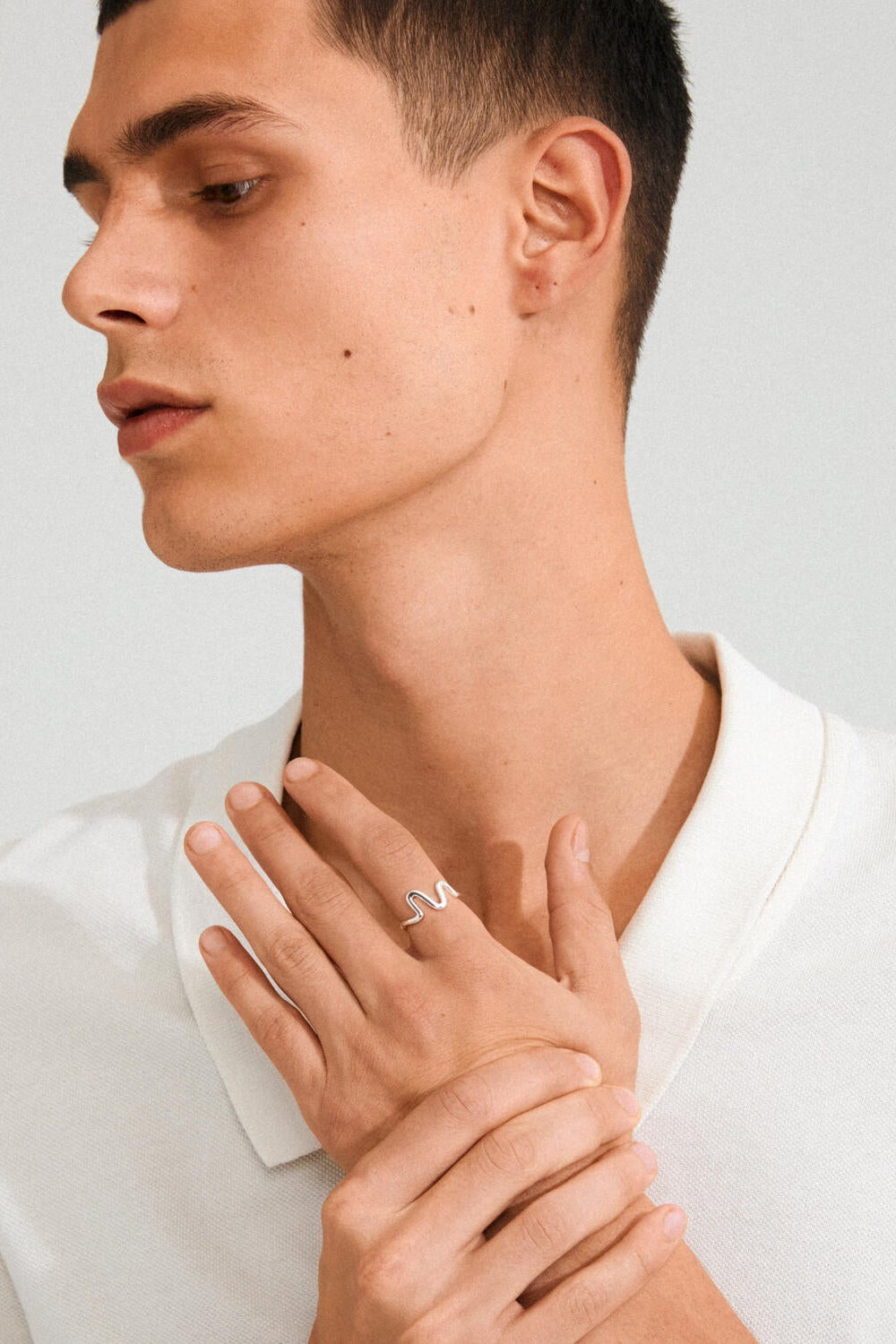 Lulu Wavy Stack ring - sølvbelagt