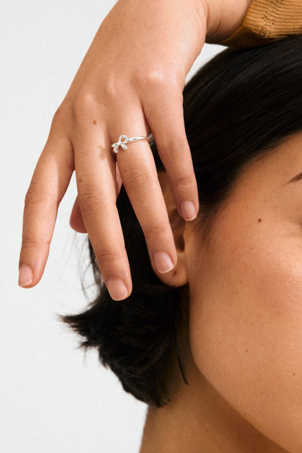 Lulu Bow Stack ring - sølvbelagt