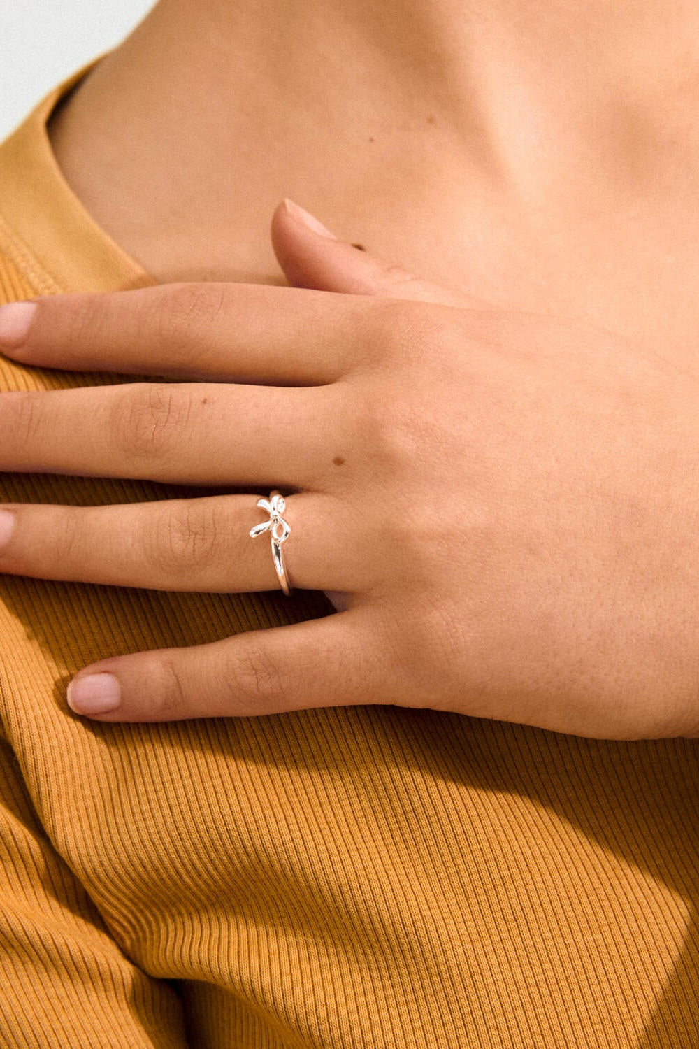 Lulu Bow Stack ring - sølvbelagt