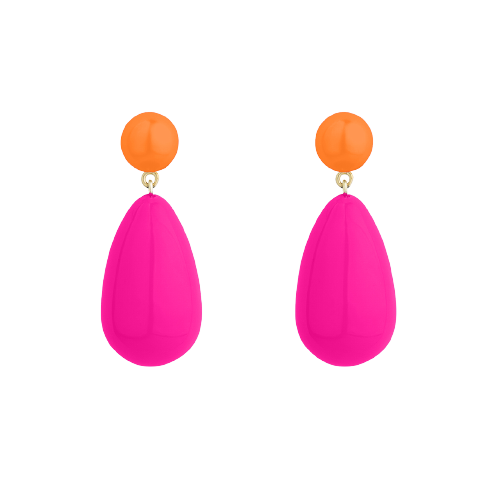 Drop øreringe - Neon Pink/Orange