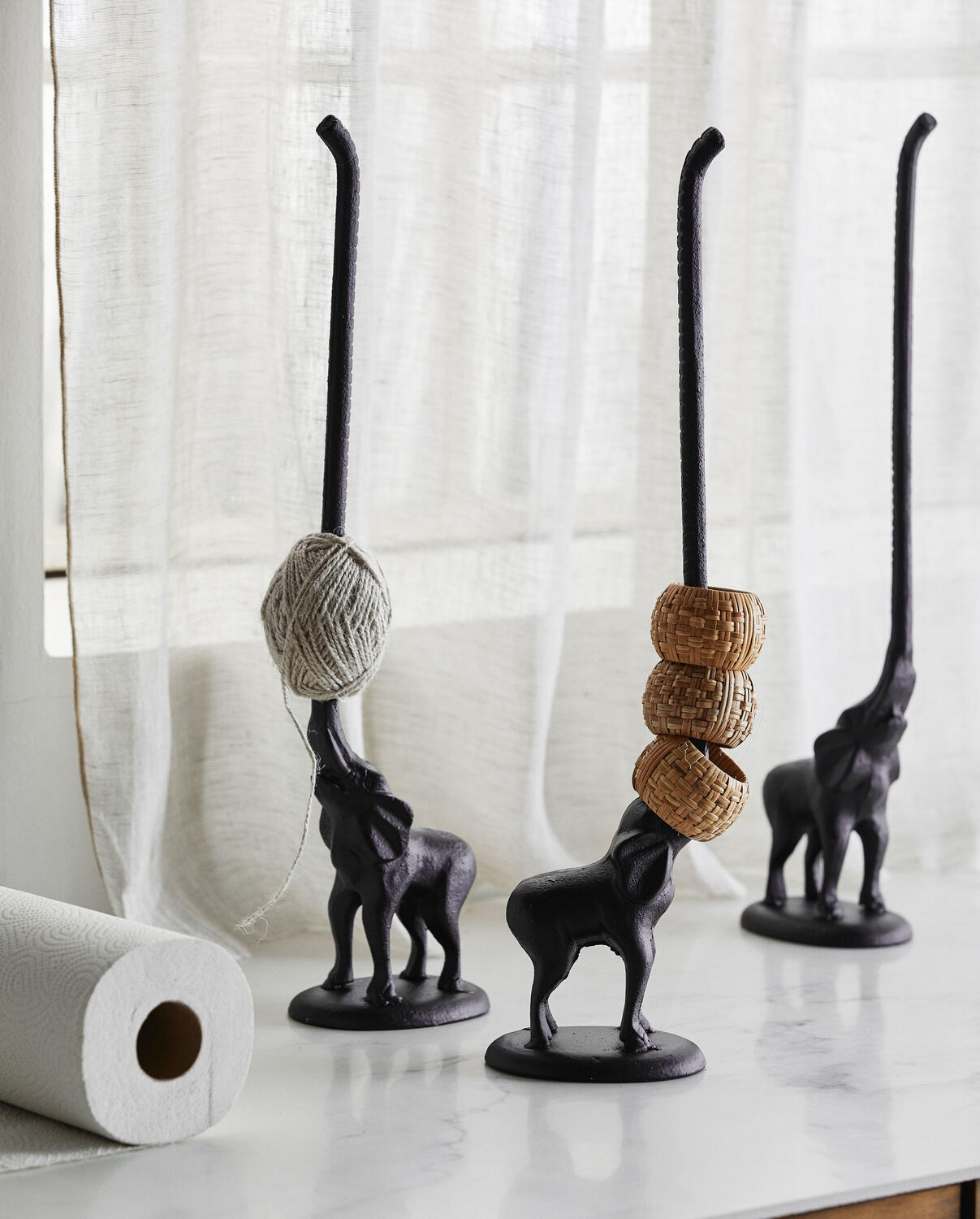 Lohals jernelefant, sort - H51 cm.