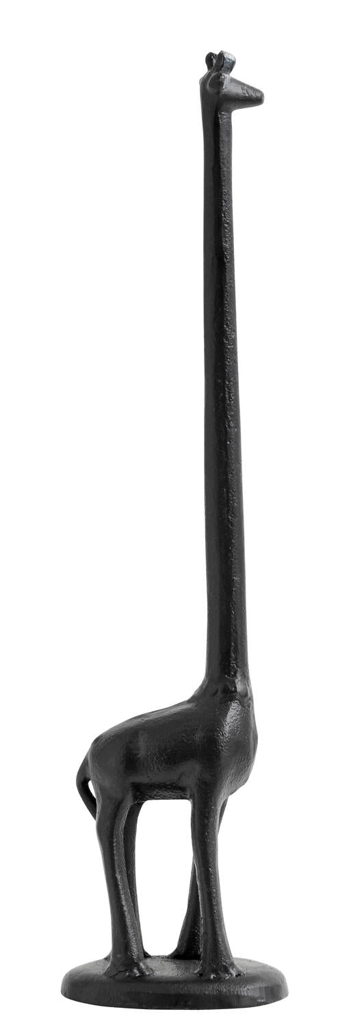 Jern giraf, sort - H51 cm.