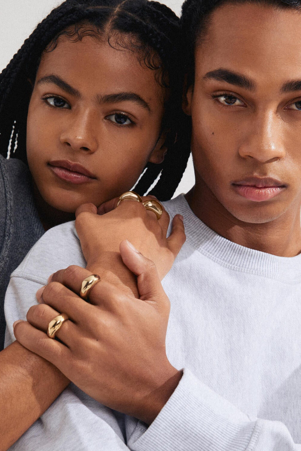 Harrison 2-i-1 sæt ringe - forgyldt