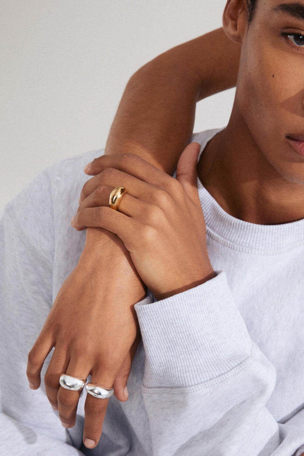 Harrison 2-i-1 sæt ringe - sølvbelagt