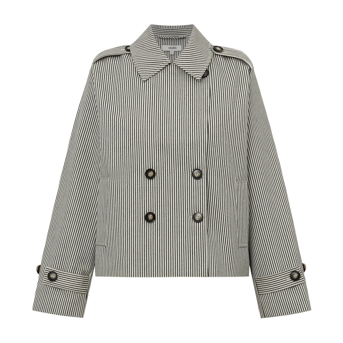 Becker-M jakke - Black Beige Stripe