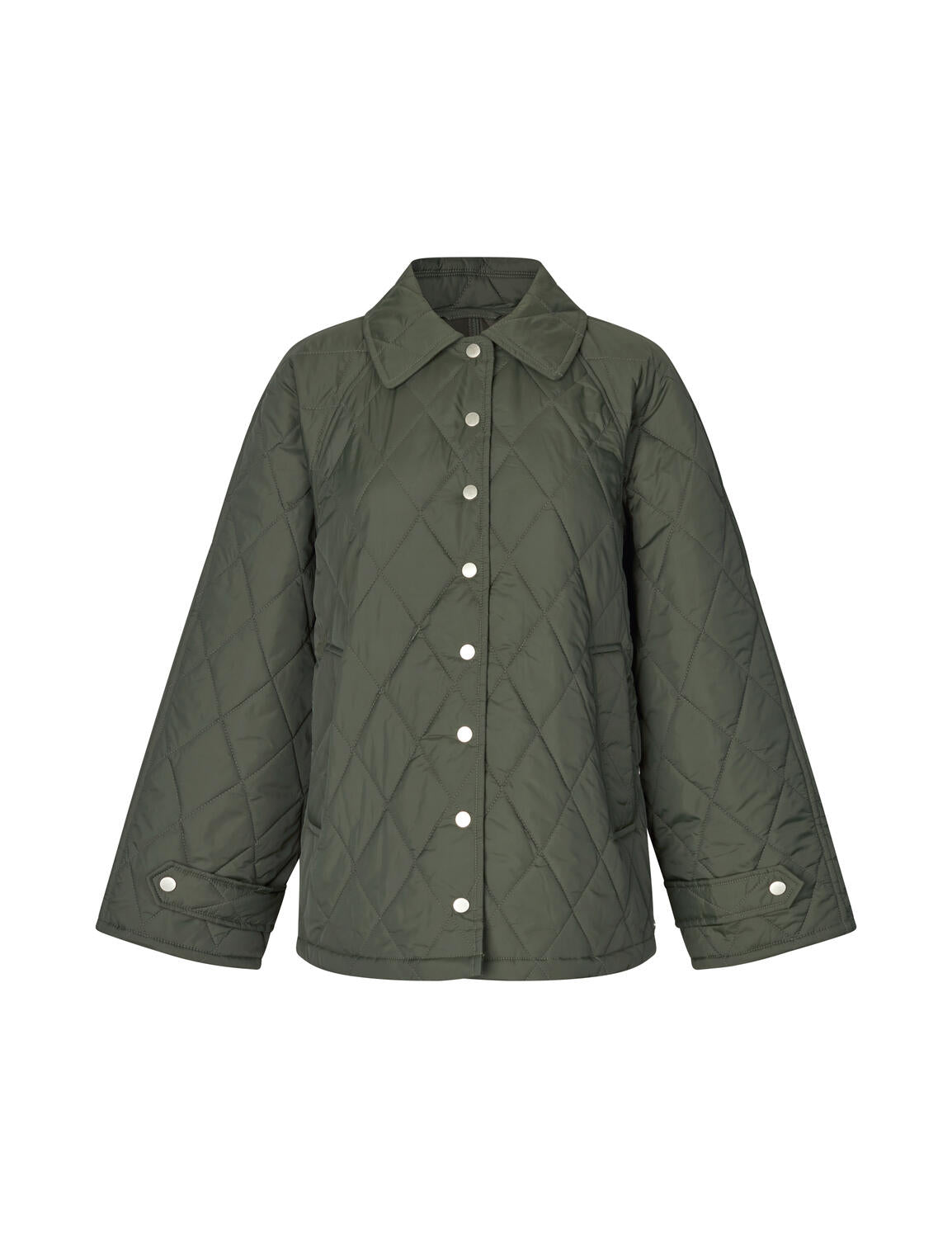Elcina-M quilted jakke - Warm olive