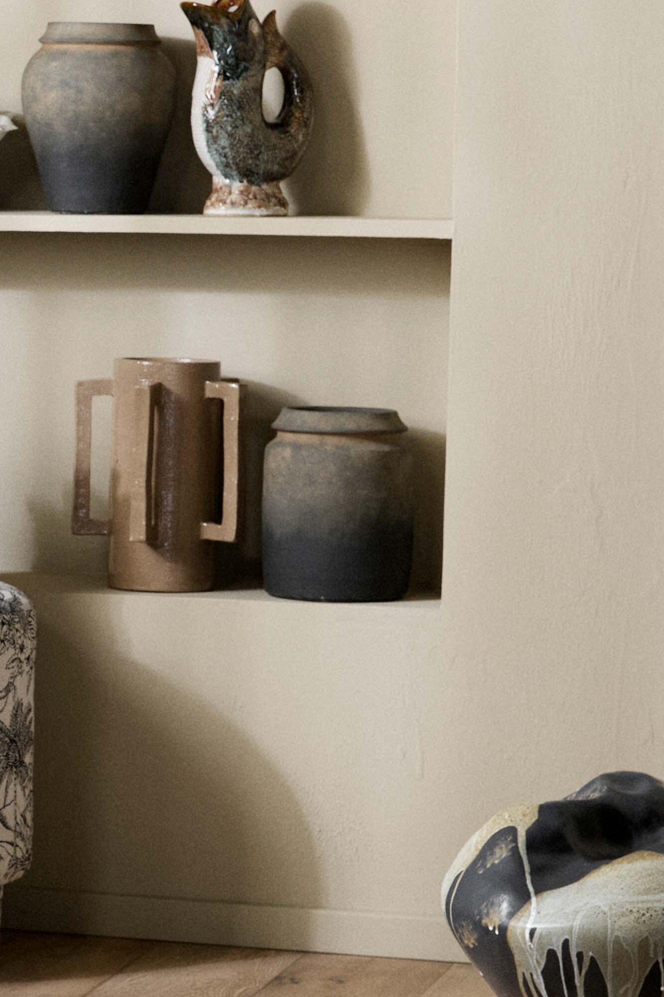 Kavo urtepotte/vase, H24,5 cm - sort/brun