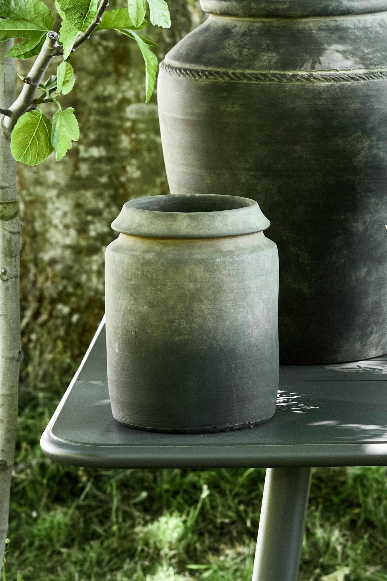 Kavo urtepotte/vase, H24,5 cm - sort/brun