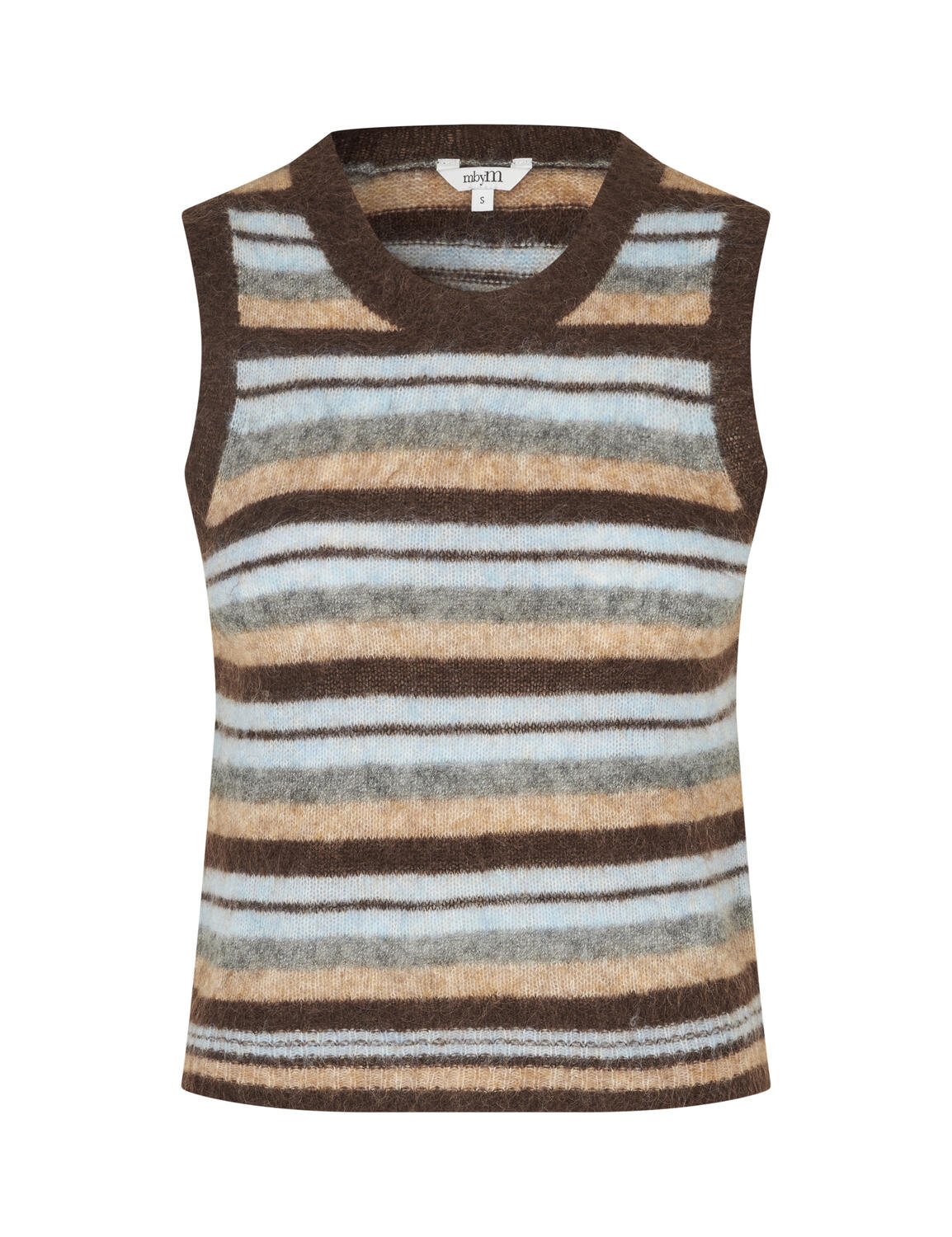 Flavin-M strikket vest - Friday Mutli Stripe Brown