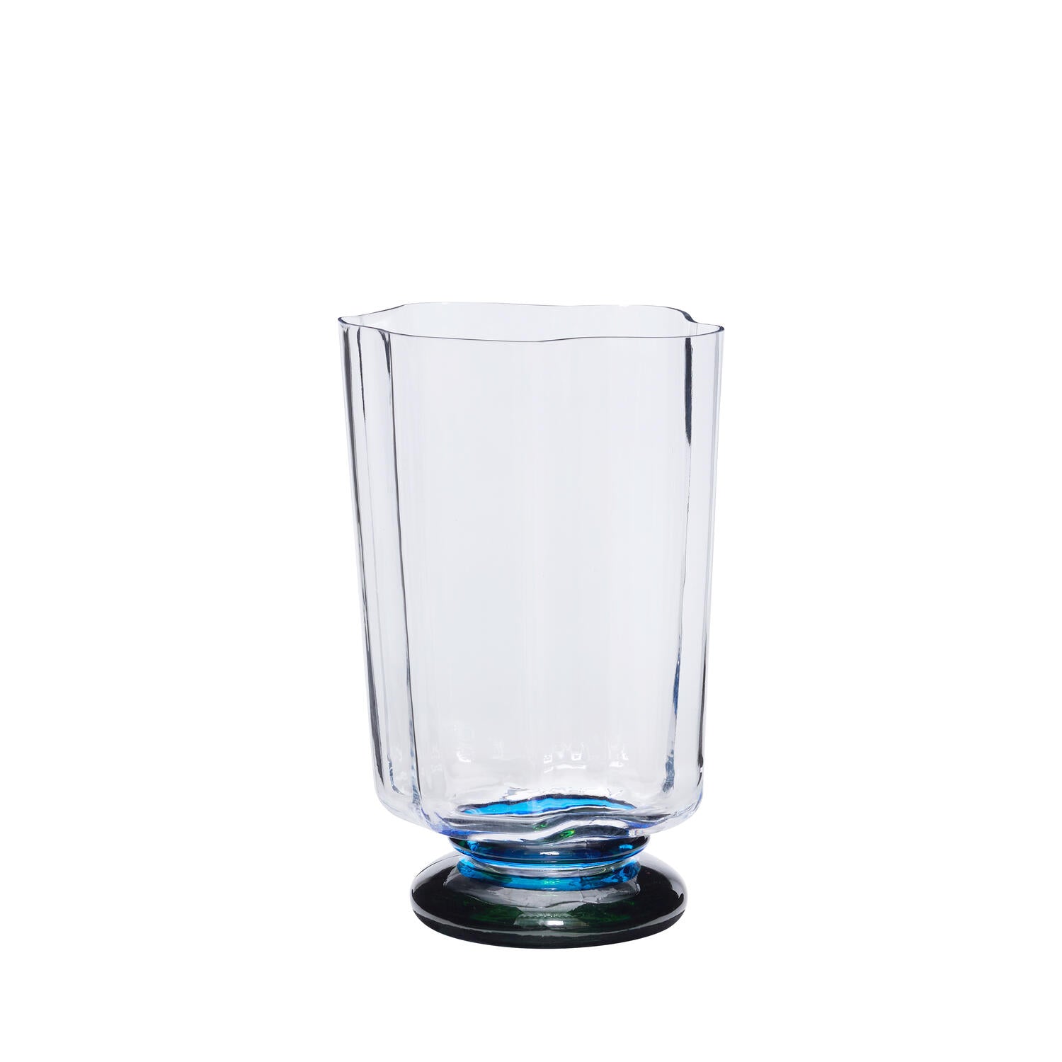 Verre vase, H28 cm - blå/grøn