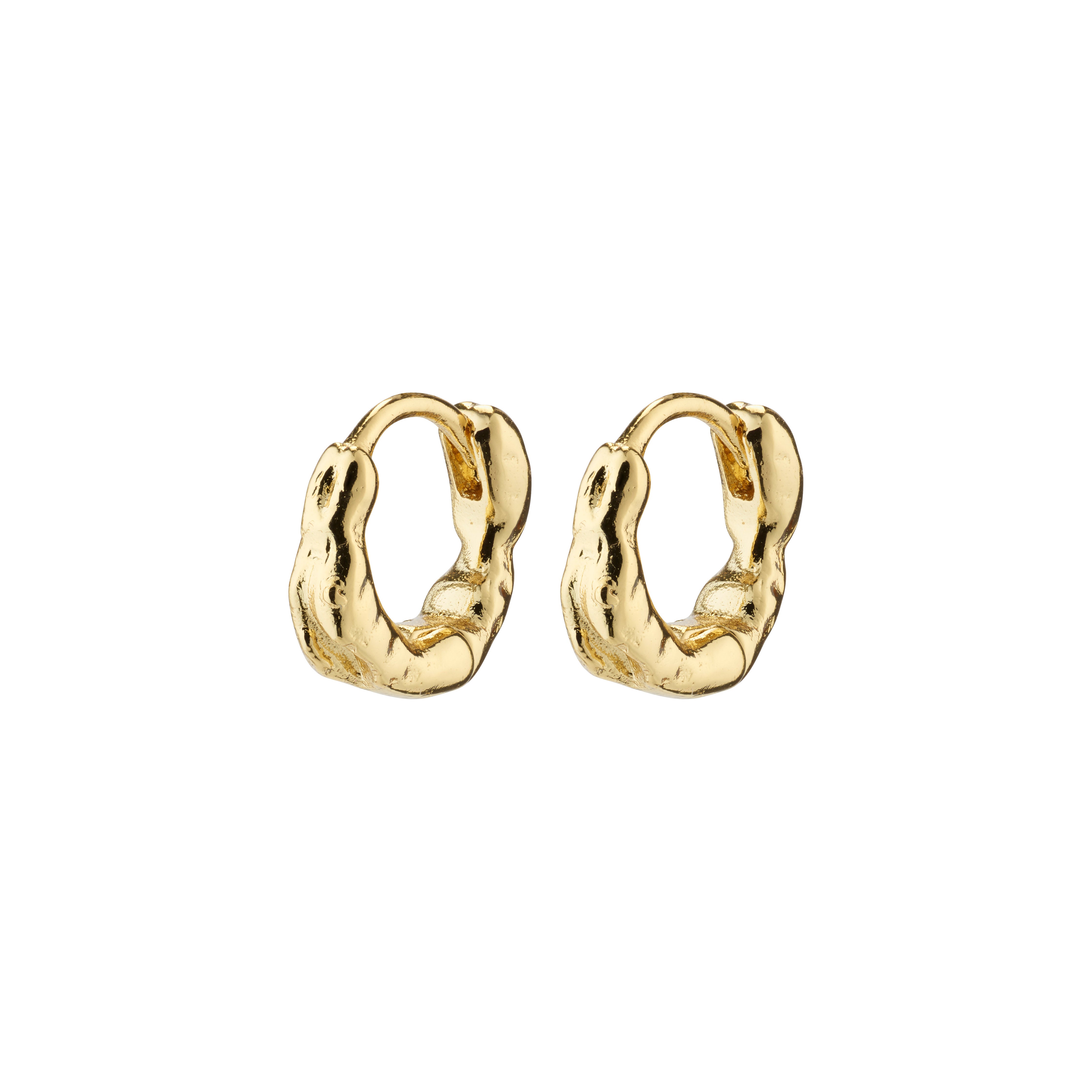 Eddy Organic Shaped huggie hoops, mini - forgyldt